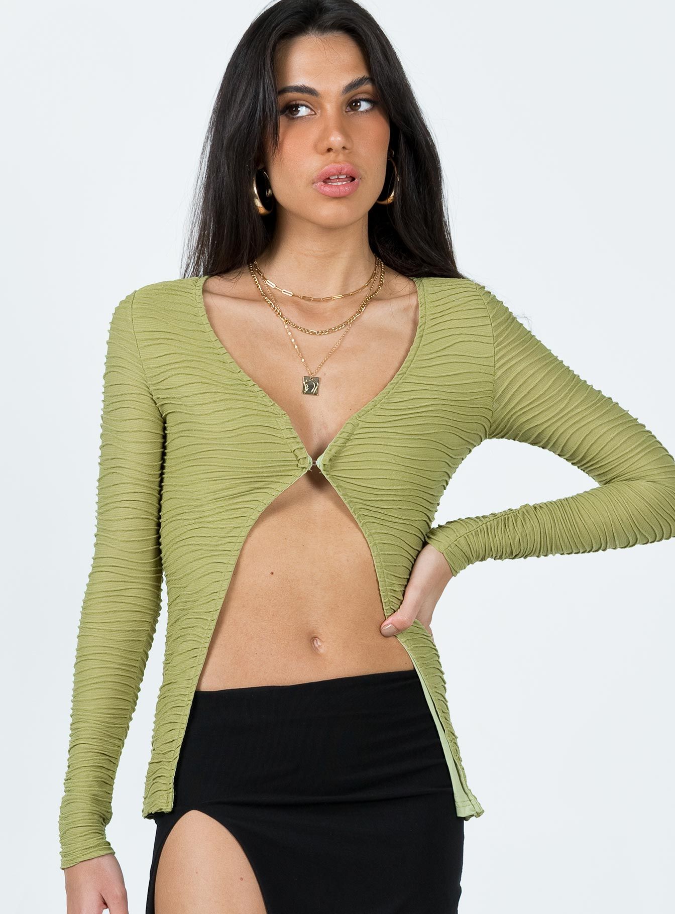 Nowell Long Sleeve Top Green sold by Princess Polly product image thumbnail 2