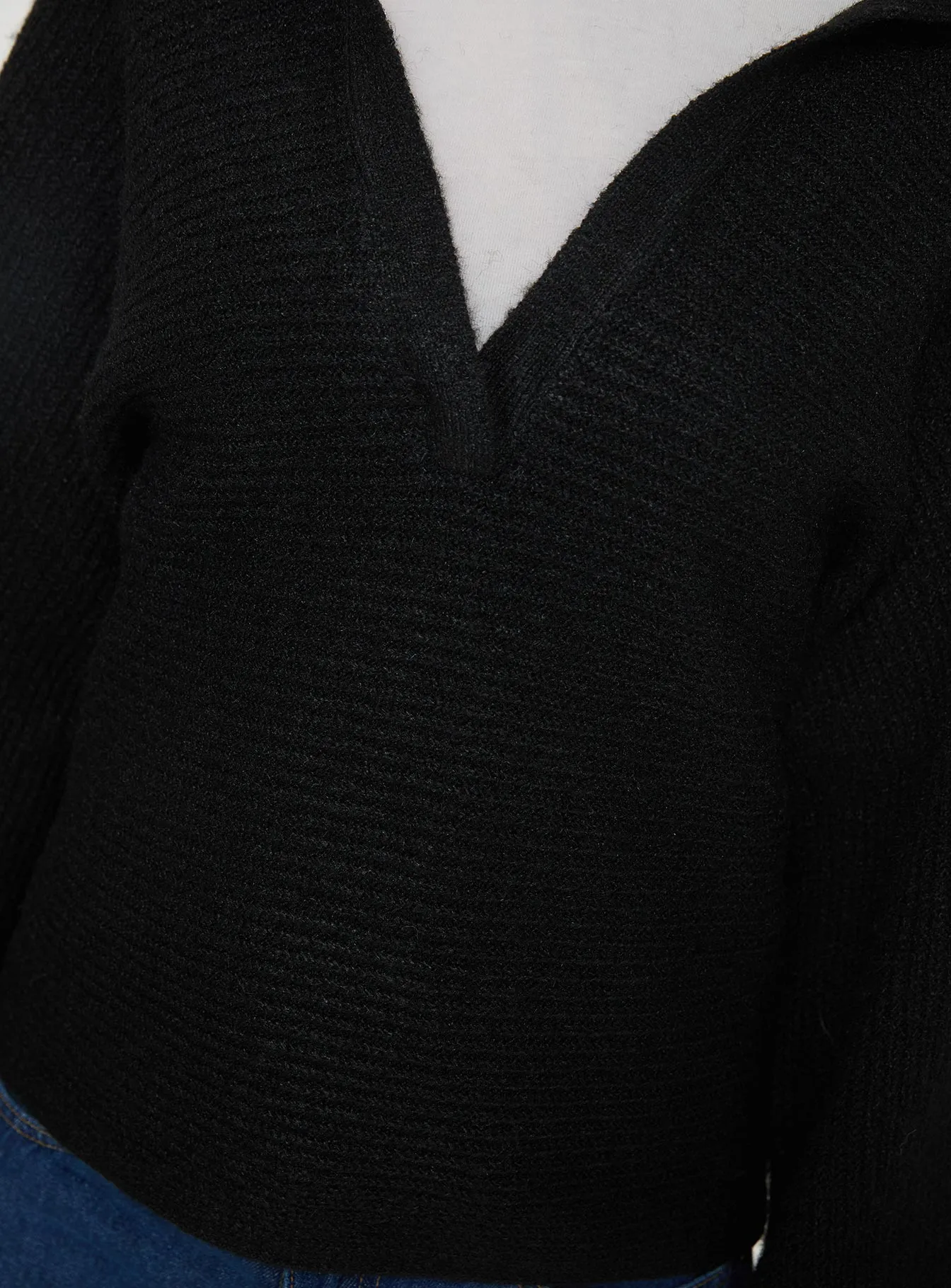 Bella Notched Neck Sweater Black sold by Princess Polly product image thumbnail 5