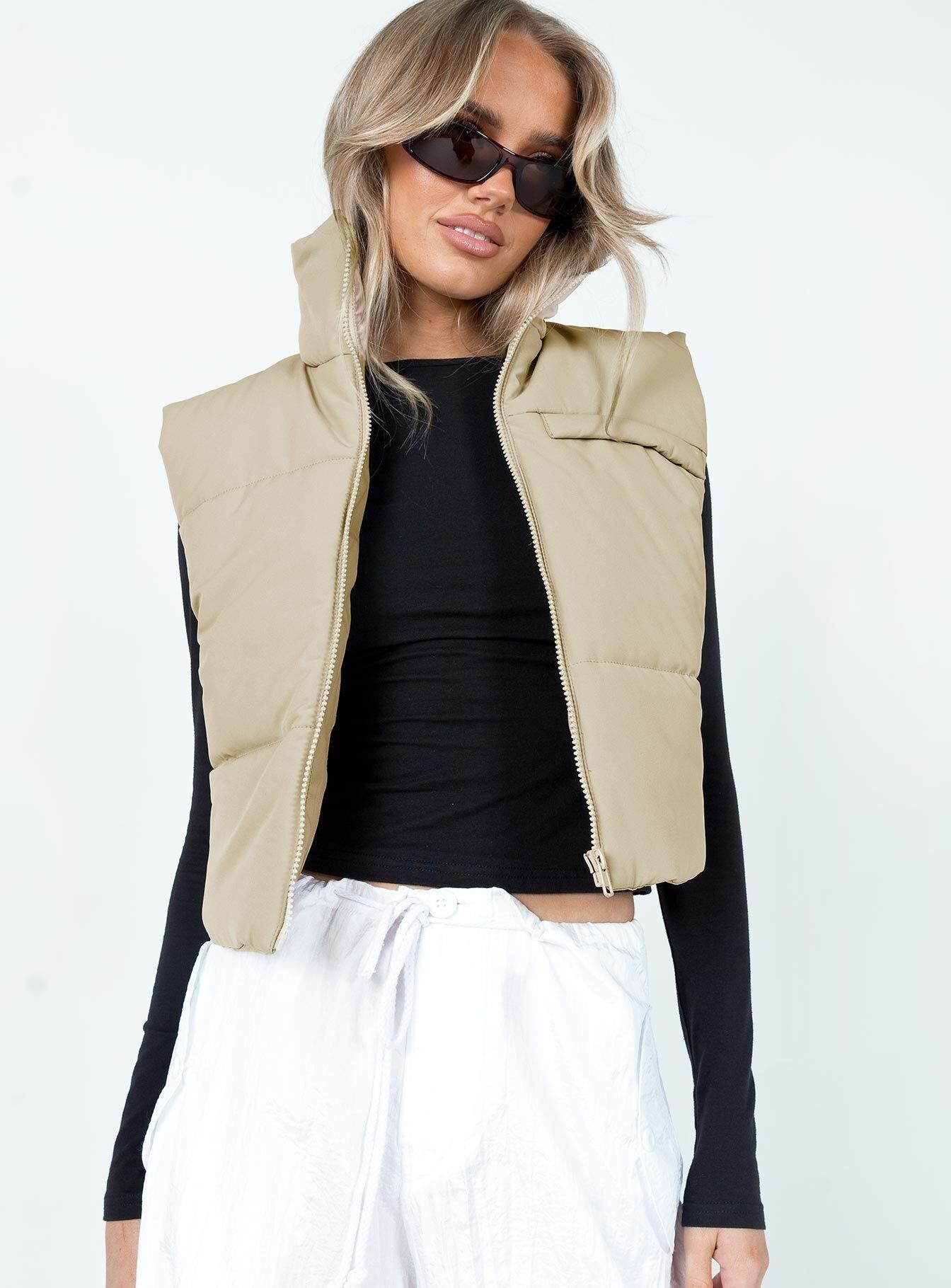 Kirby Puffer Vest Cream sold by Princess Polly product image thumbnail 4