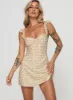 Landon Mini Dress Yellow Floral sold by Princess Polly