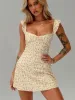 Landon Mini Dress Yellow Floral sold by Princess Polly