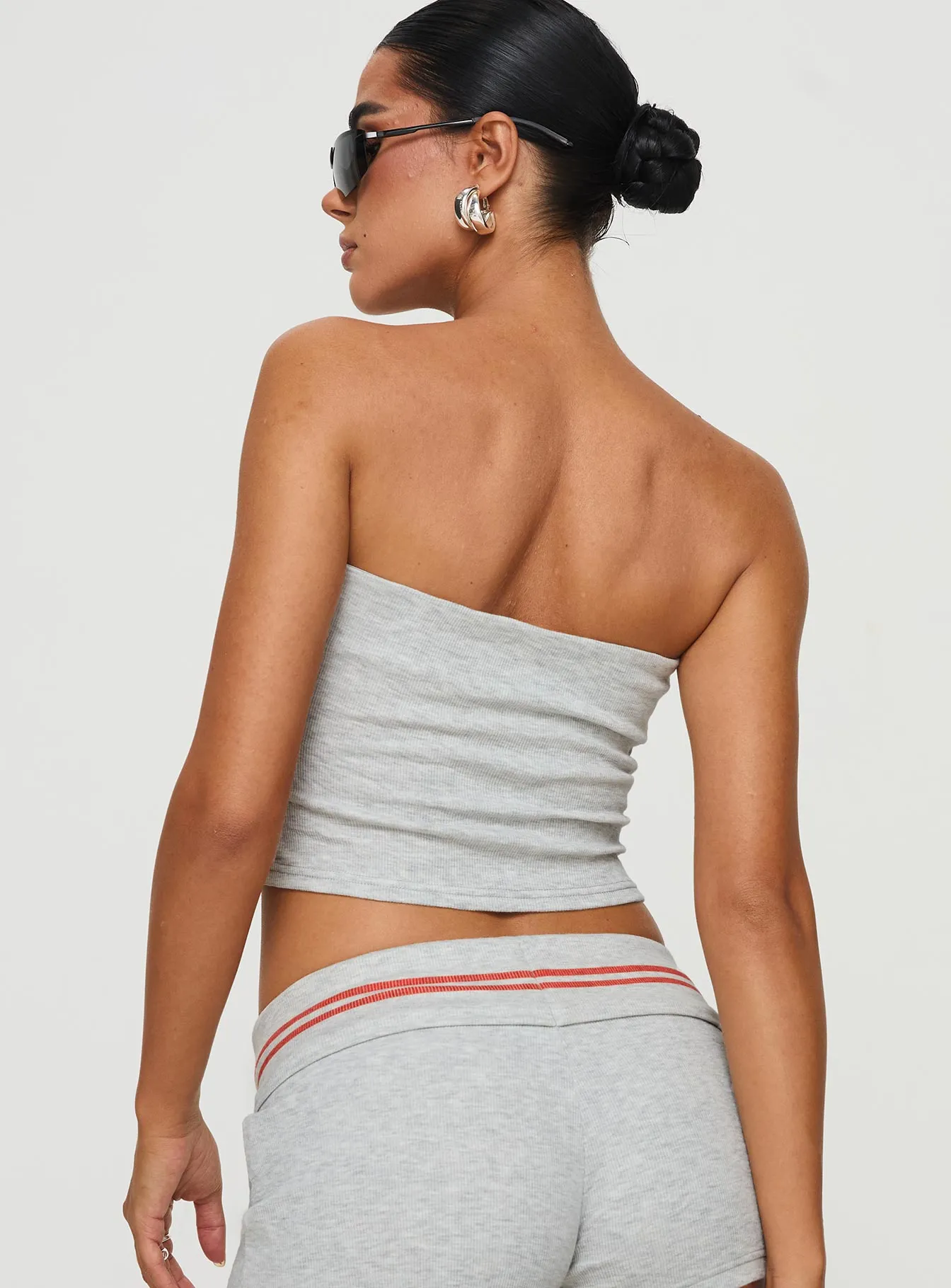 In Miami Strapless Top Grey sold by Princess Polly product image thumbnail 5