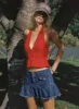 Dapperton Denim Mini Skirt Mid Blue sold by Princess Polly