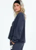 Princess Polly Crew Neck Sweatshirt Bubble Text Slate / Eggshell sold by Princess Polly