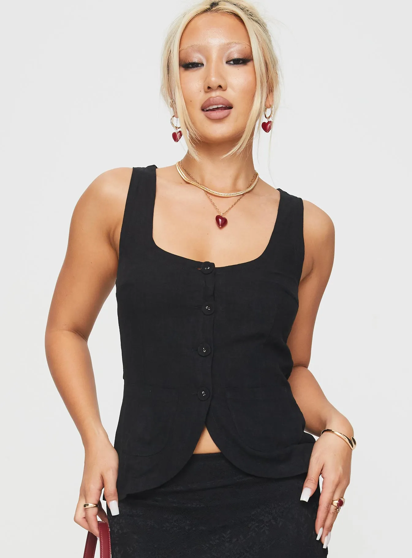Spirito Vest Top Black sold by Princess Polly product image thumbnail 2