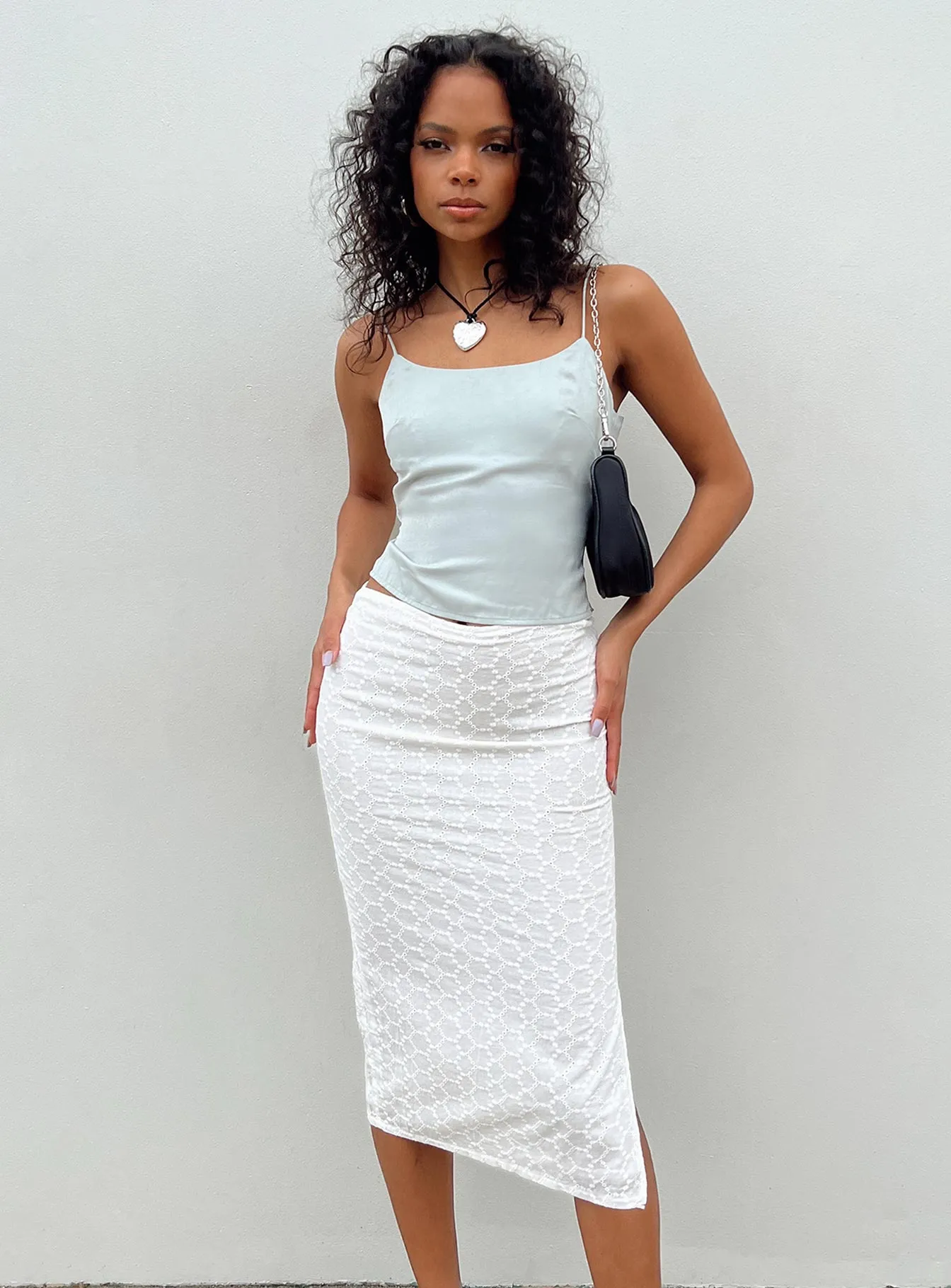 Cuatro Midi Skirt White sold by Princess Polly