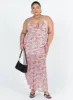Emily Maxi Dress Pink Floral Curve sold by Princess Polly