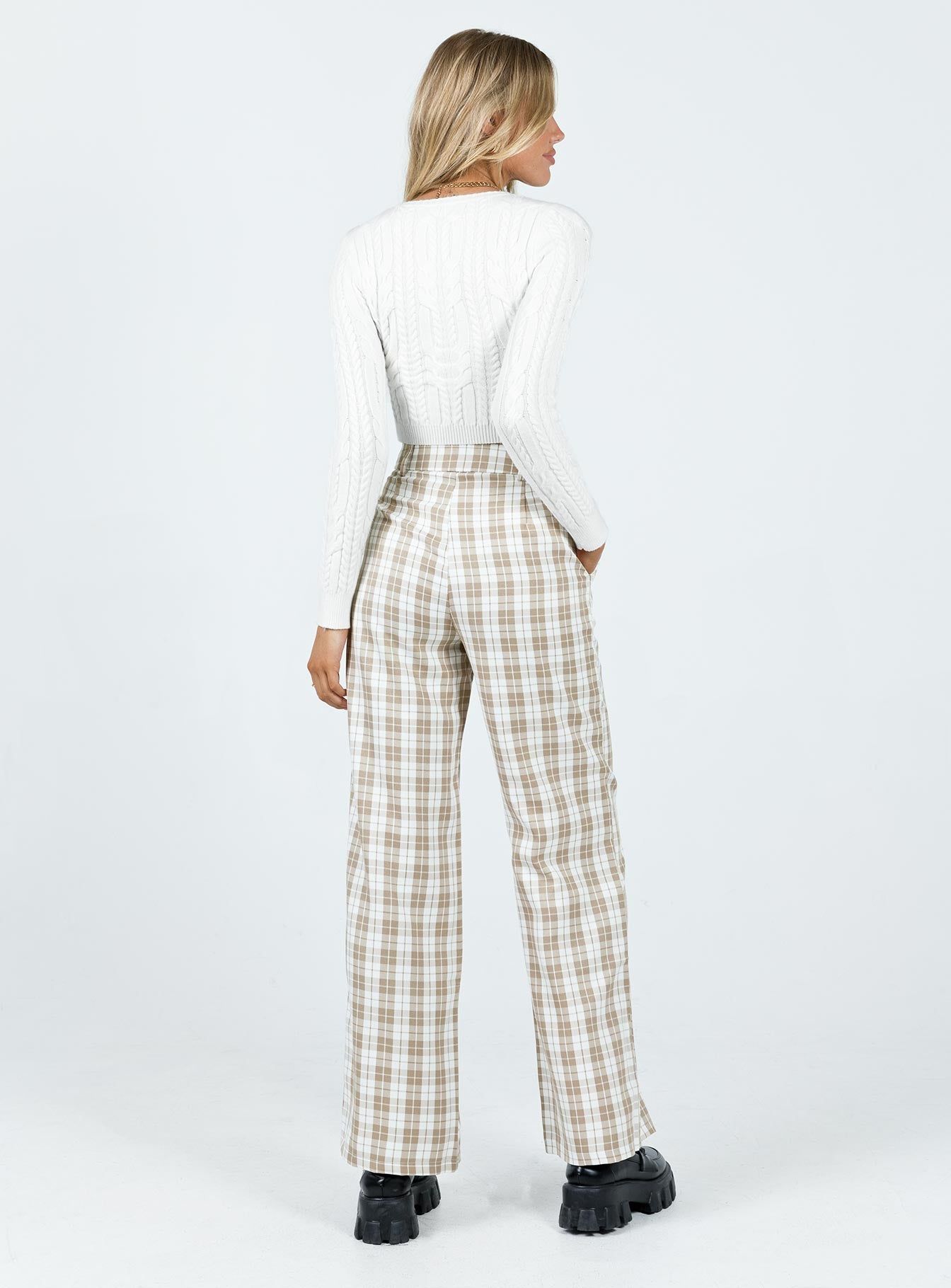 Archer Pants Beige Plaid sold by Princess Polly product image thumbnail 5