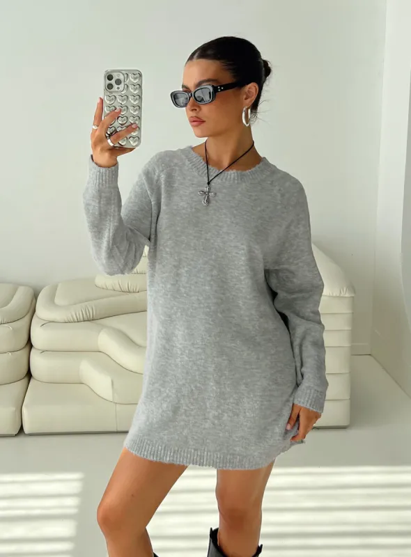 Prewitt Sweater Mini Dress Grey sold by Princess Polly