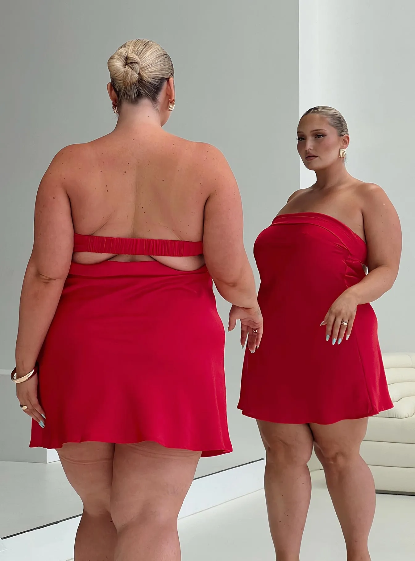 Phillipa Mini Dress Red Curve sold by Princess Polly