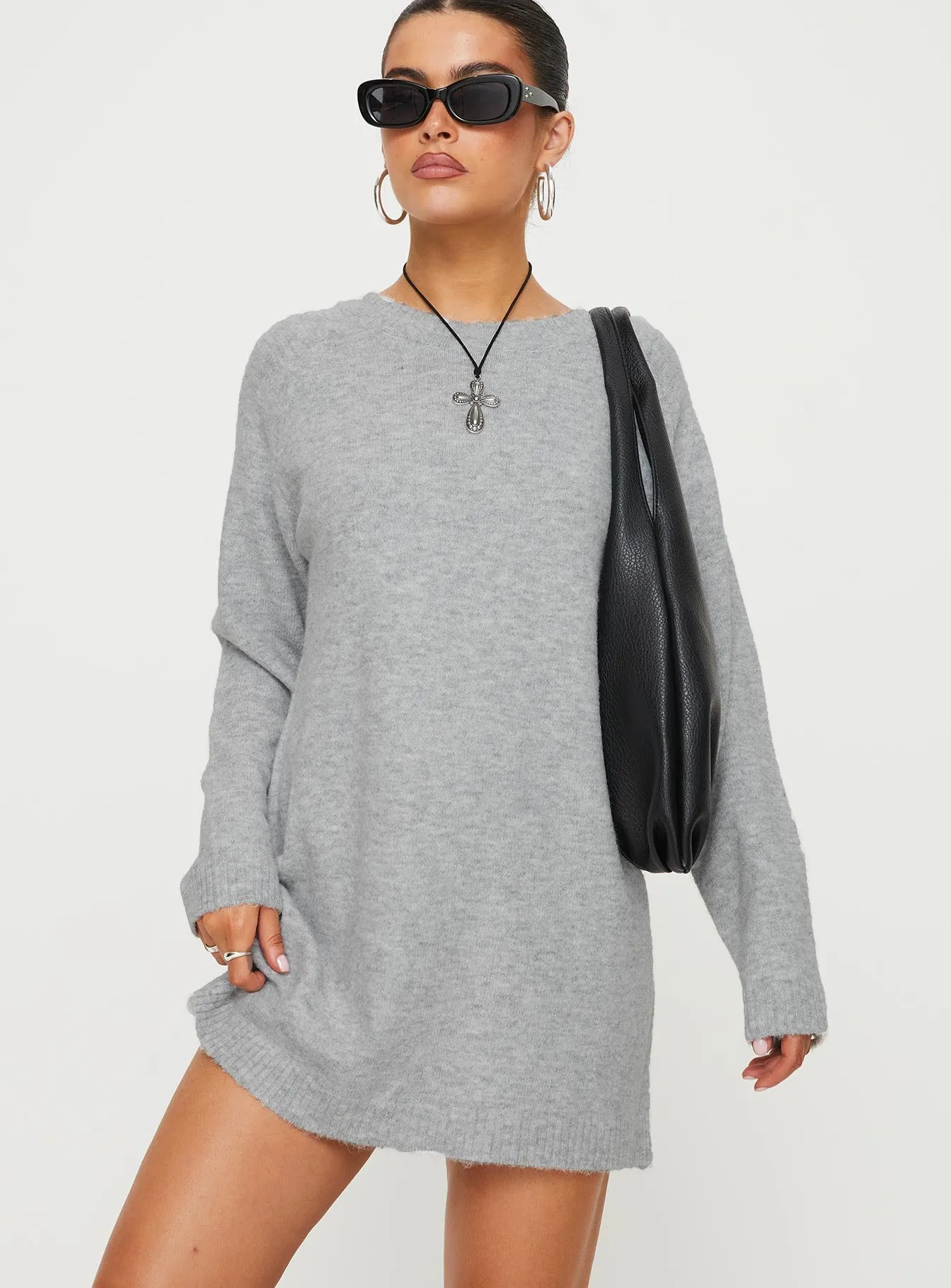 Prewitt Sweater Mini Dress Grey sold by Princess Polly product image thumbnail 2