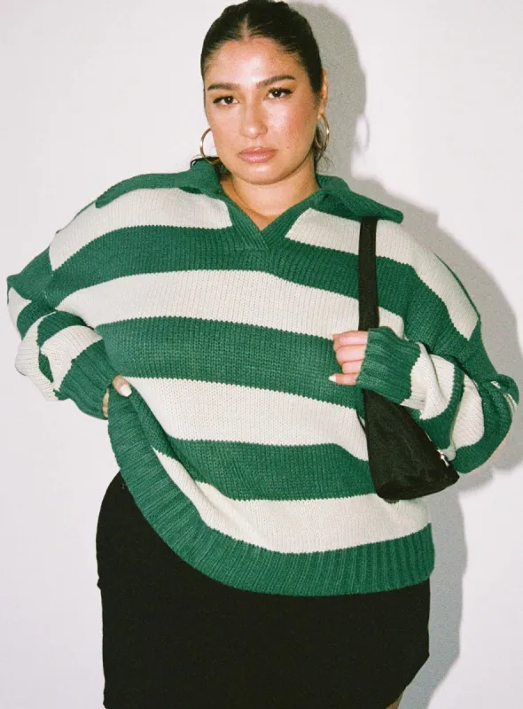 Hampton Sweater Green Curve sold by Princess Polly