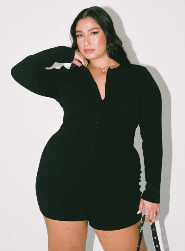 The Maxine Romper Black Curve sold by Princess Polly