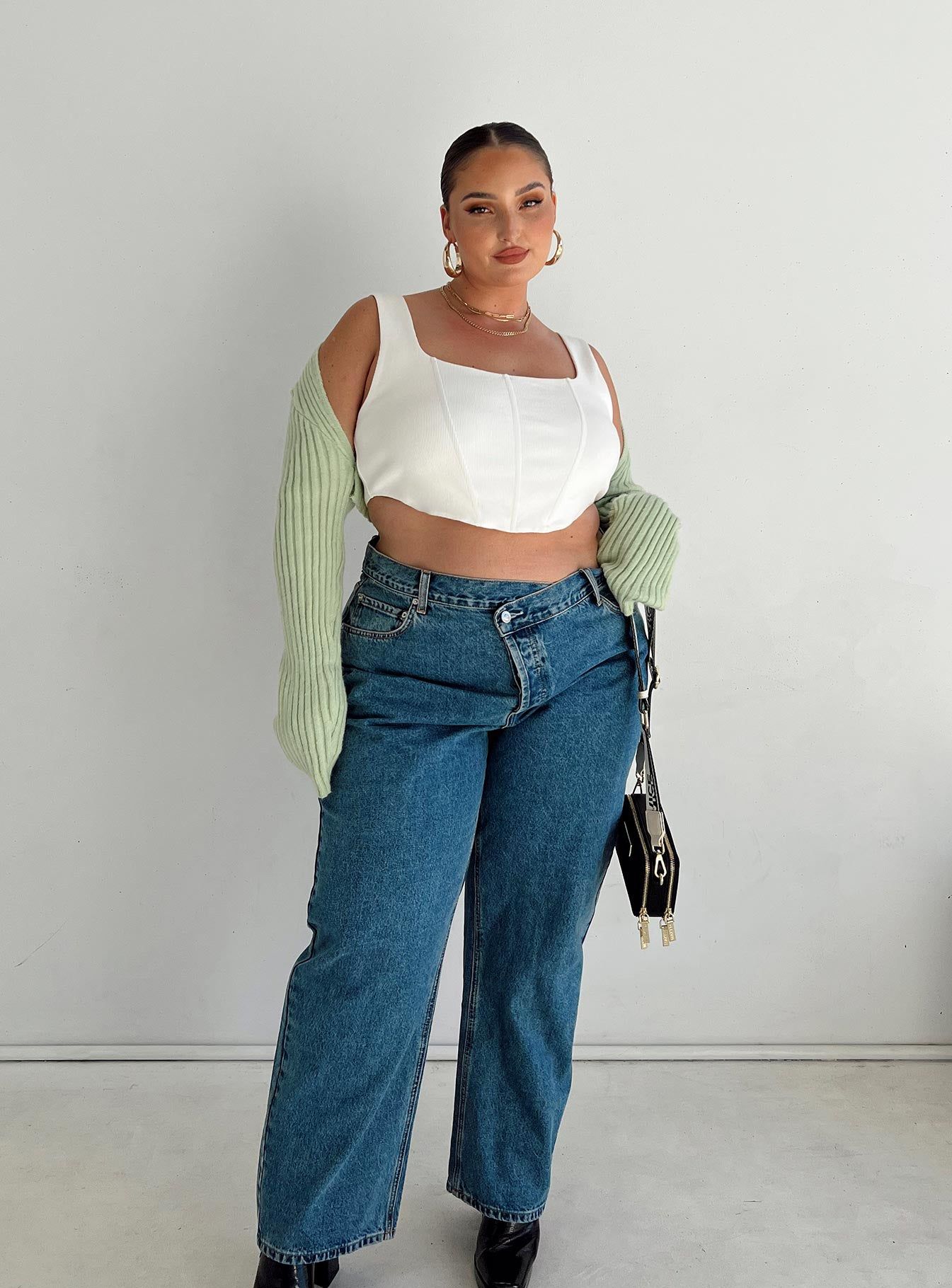 Aytan Bolero Sweater Green Curve sold by Princess Polly product image thumbnail 2