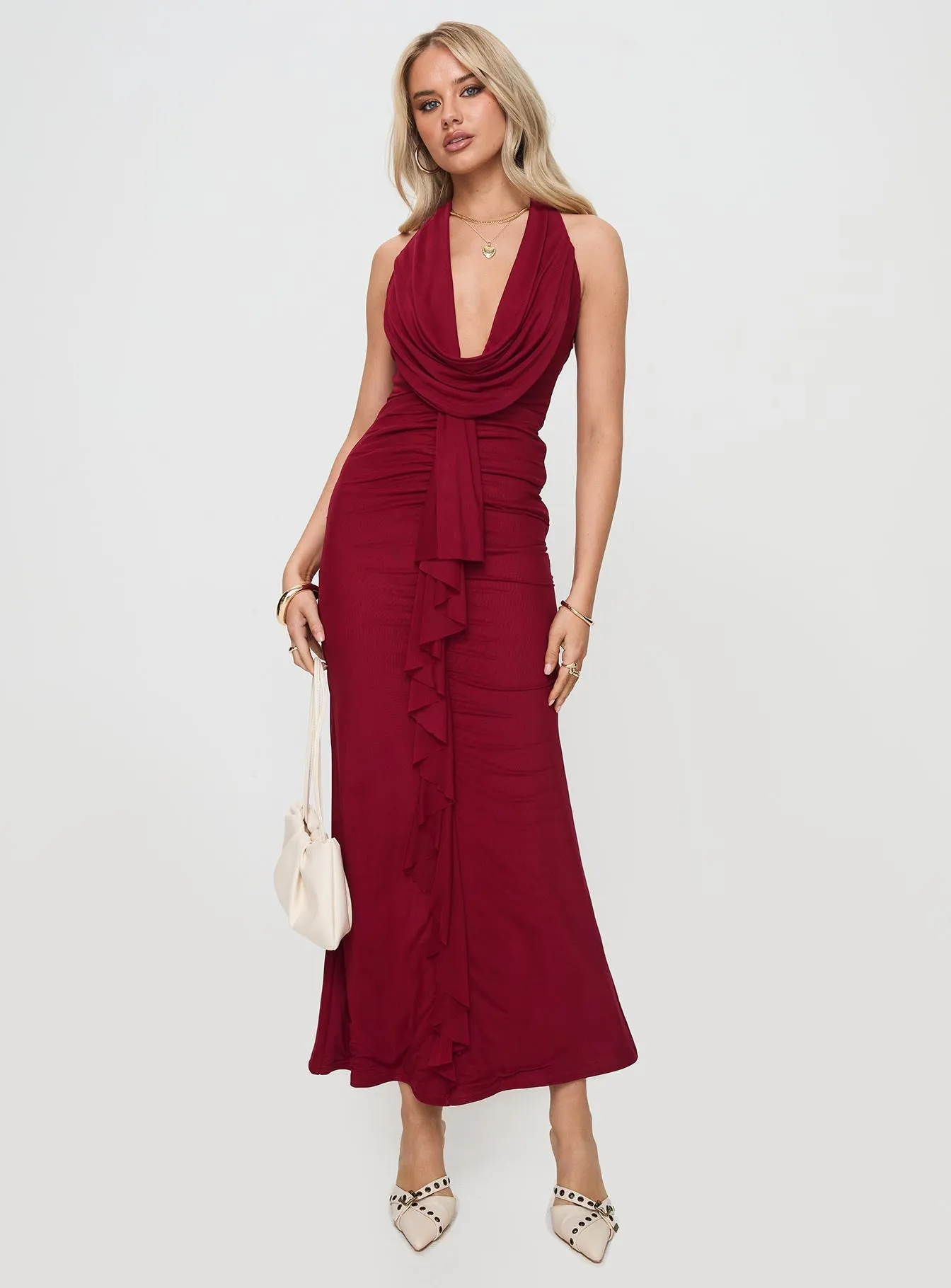 Corzetti Maxi Dress Burgundy sold by Princess Polly product image thumbnail 3