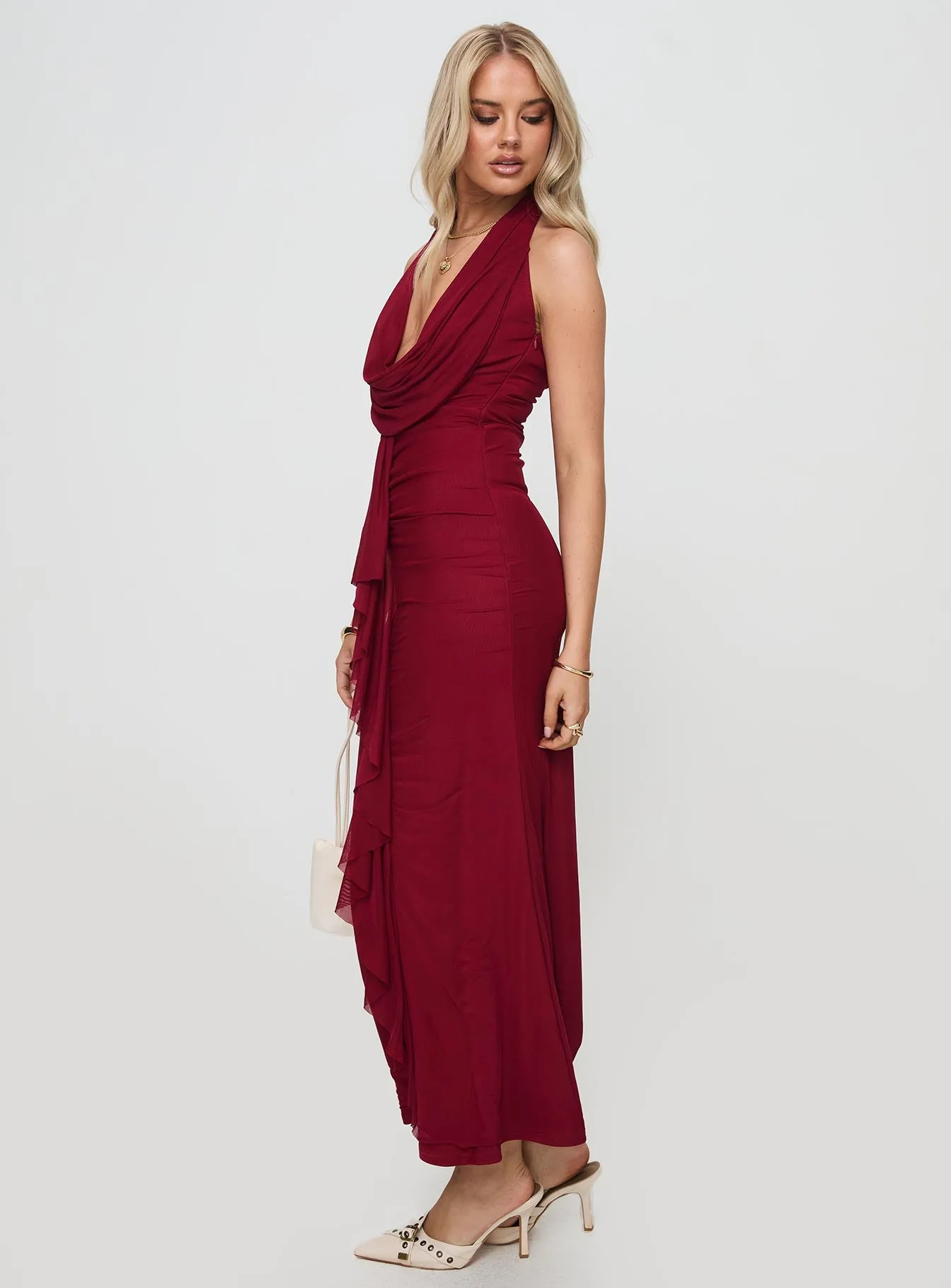 Corzetti Maxi Dress Burgundy sold by Princess Polly product image thumbnail 4