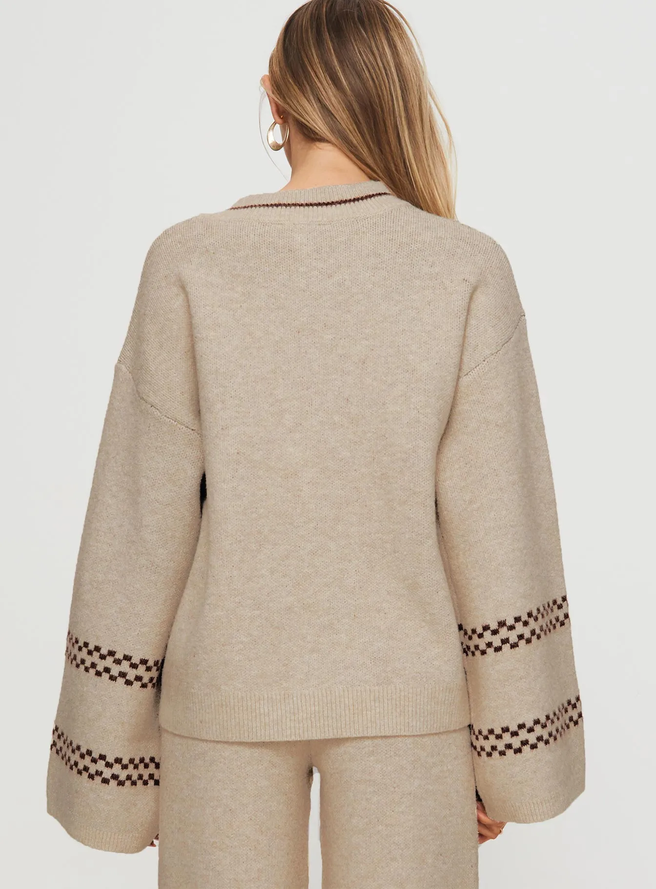 Anok Graphic Sweater Cream / Brown sold by Princess Polly product image thumbnail 5