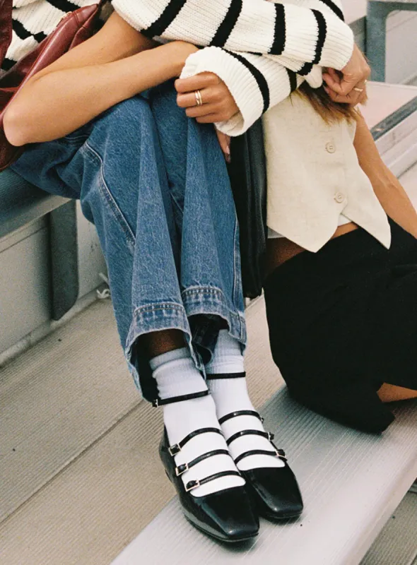 Zumma Flats Patent Black sold by Princess Polly