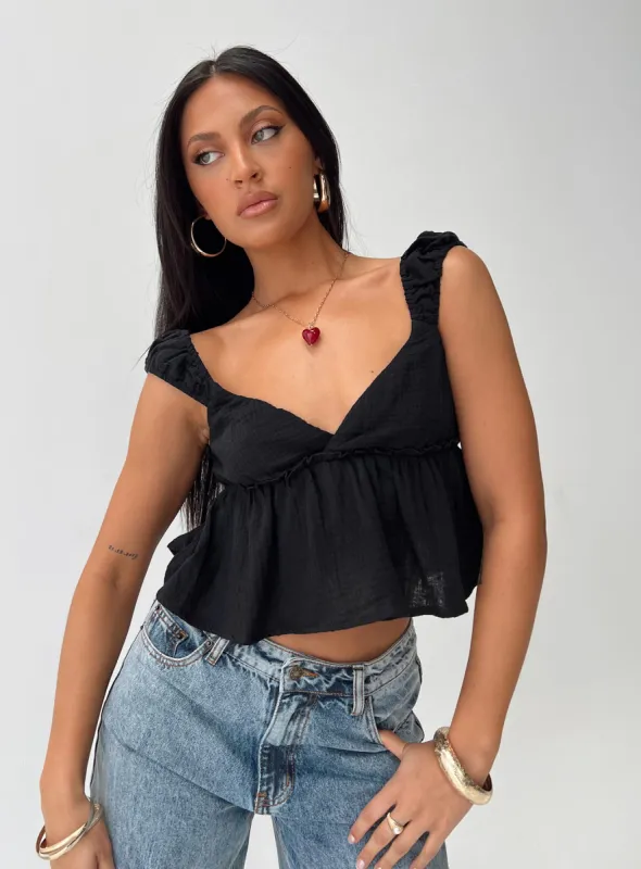 Contardo Short Sleeve Top Black sold by Princess Polly