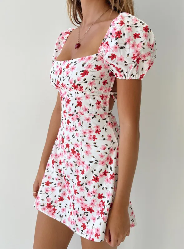 Havena Mini Dress White / Floral sold by Princess Polly