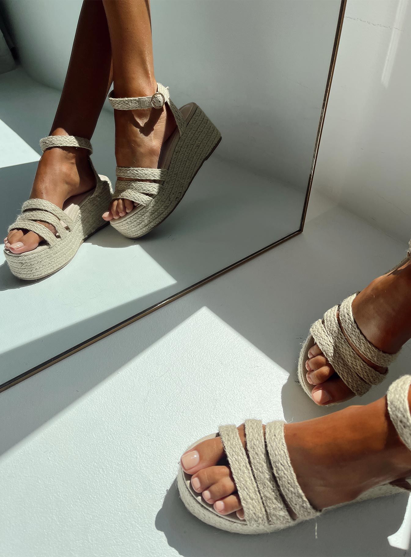 Tavo Espadrille Platform Sandals Natural sold by Princess Polly