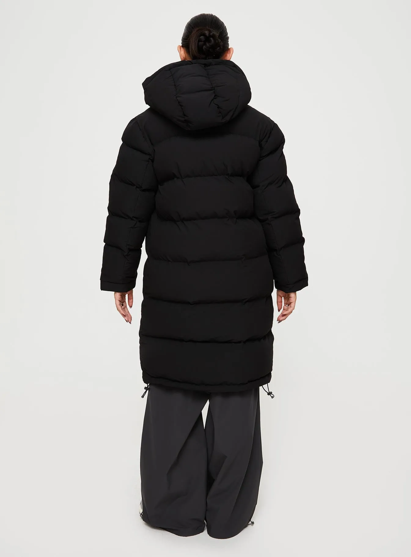 Dream Puff Technical Longline Puffer Jacket Black sold by Princess Polly product image thumbnail 5