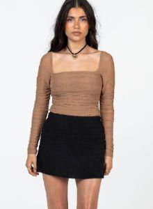 Selby Mini Skirt Black Petite sold by Princess Polly