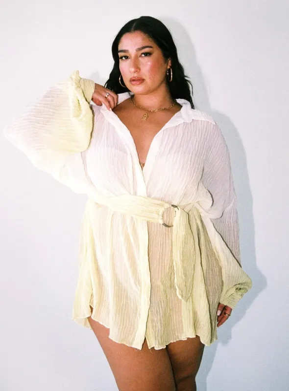 Tune In Shirt Dress Green Curve sold by Princess Polly