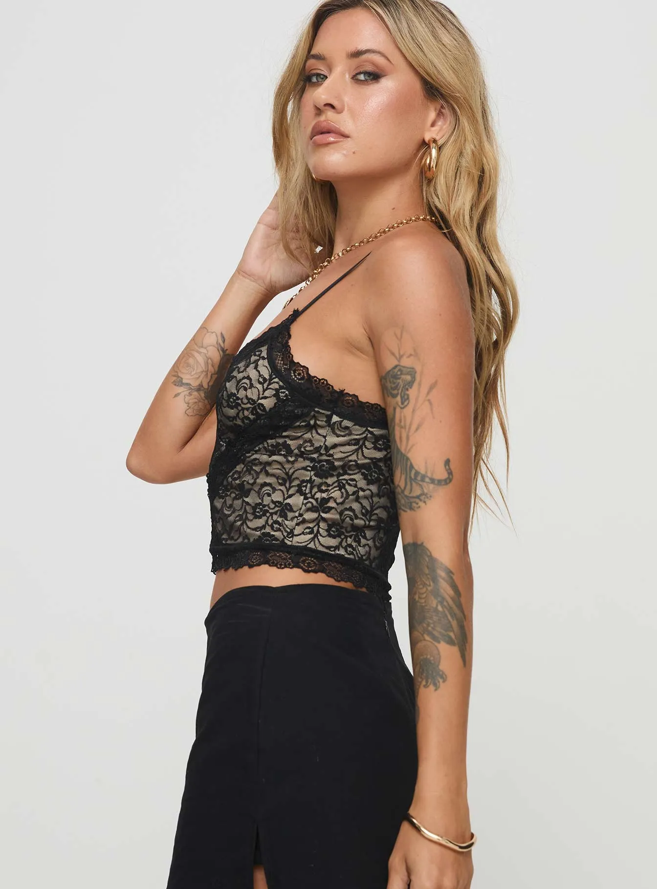 Know Names Lace Top Black sold by Princess Polly product image thumbnail 3