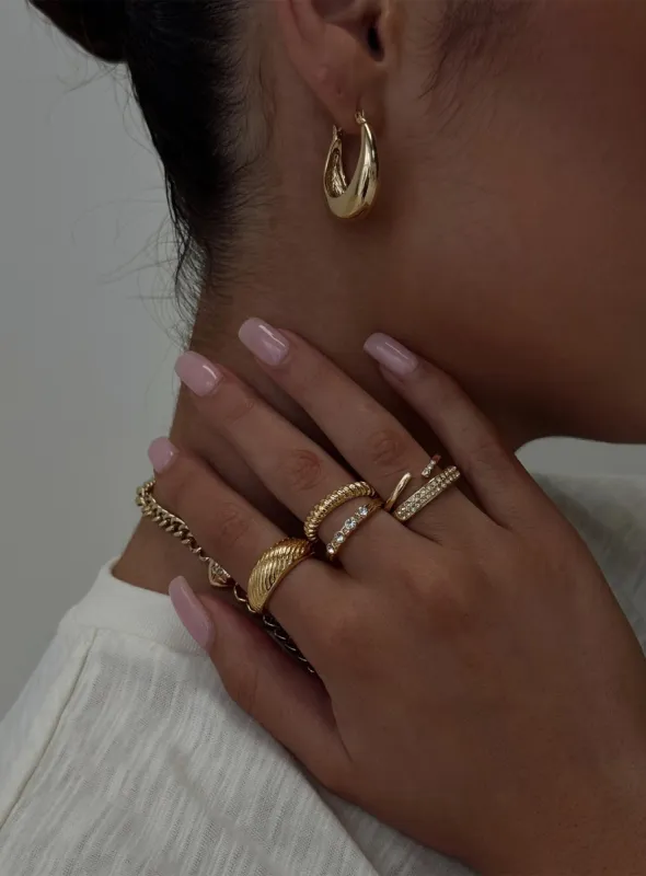 Satine Ring Pack Gold sold by Princess Polly