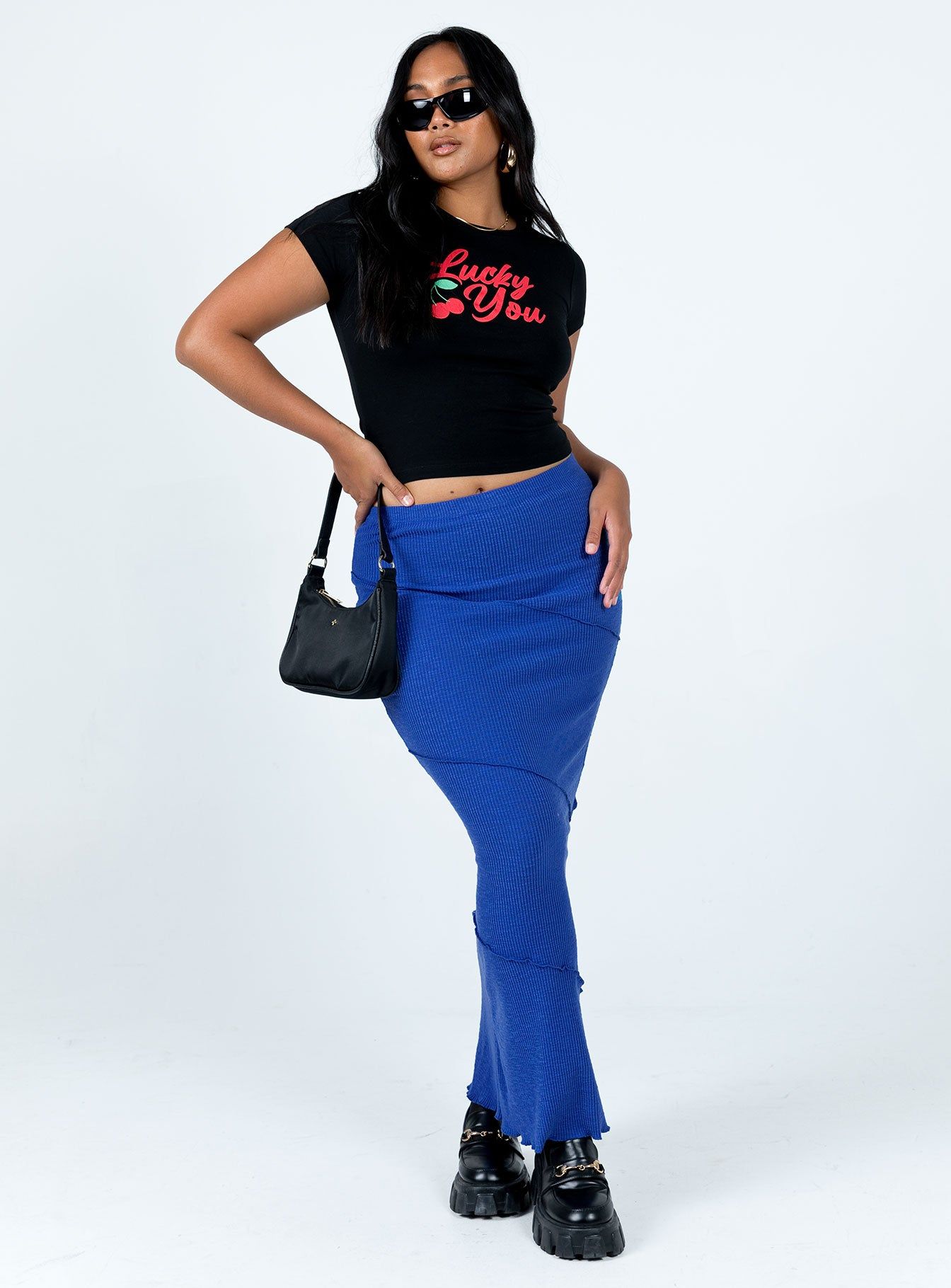 Oscar Maxi Skirt Cobalt Blue sold by Princess Polly product image thumbnail 3