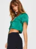 Vintage Tie Up Top Green sold by Princess Polly