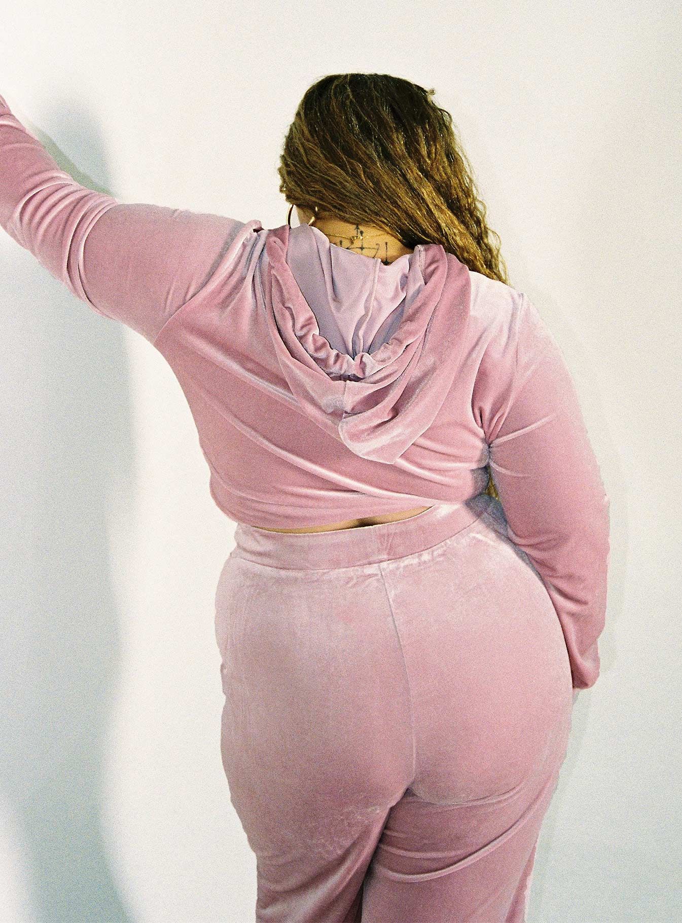 Velour Hoodie Pink Curve sold by Princess Polly product image thumbnail 3