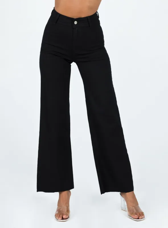 Vamp Wide Leg Denim Jeans Black sold by Princess Polly
