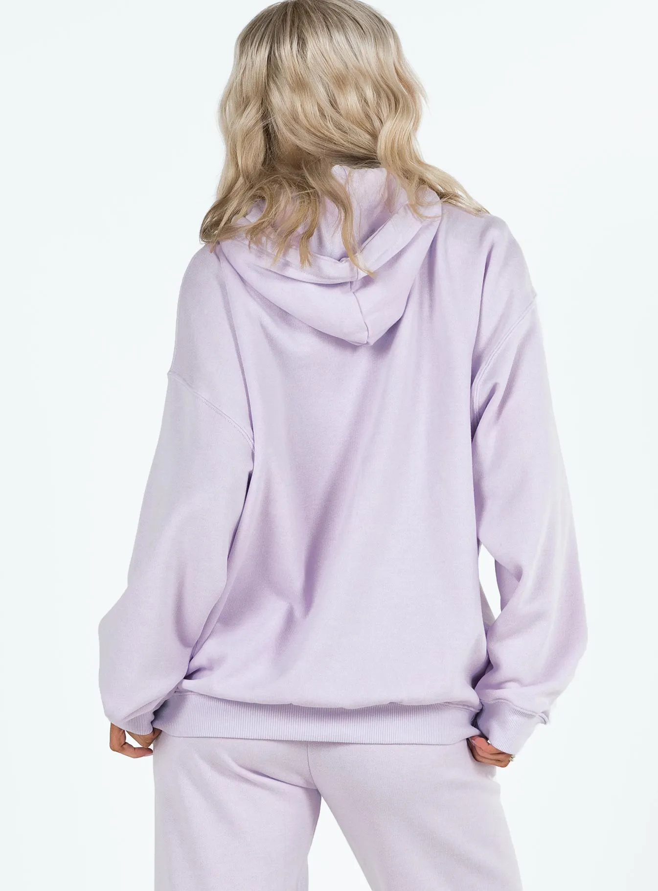 Princess Polly Hooded Sweatshirt Squiggle Text Dusty Mauve / Eggshell sold by Princess Polly product image thumbnail 5