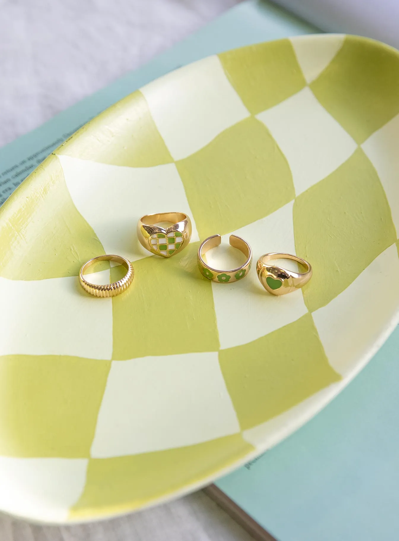 Superstition Ring Pack Gold / Green sold by Princess Polly product image thumbnail 2