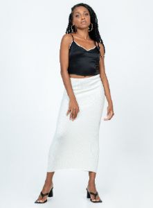 The Samma Midi Skirt White sold by Princess Polly