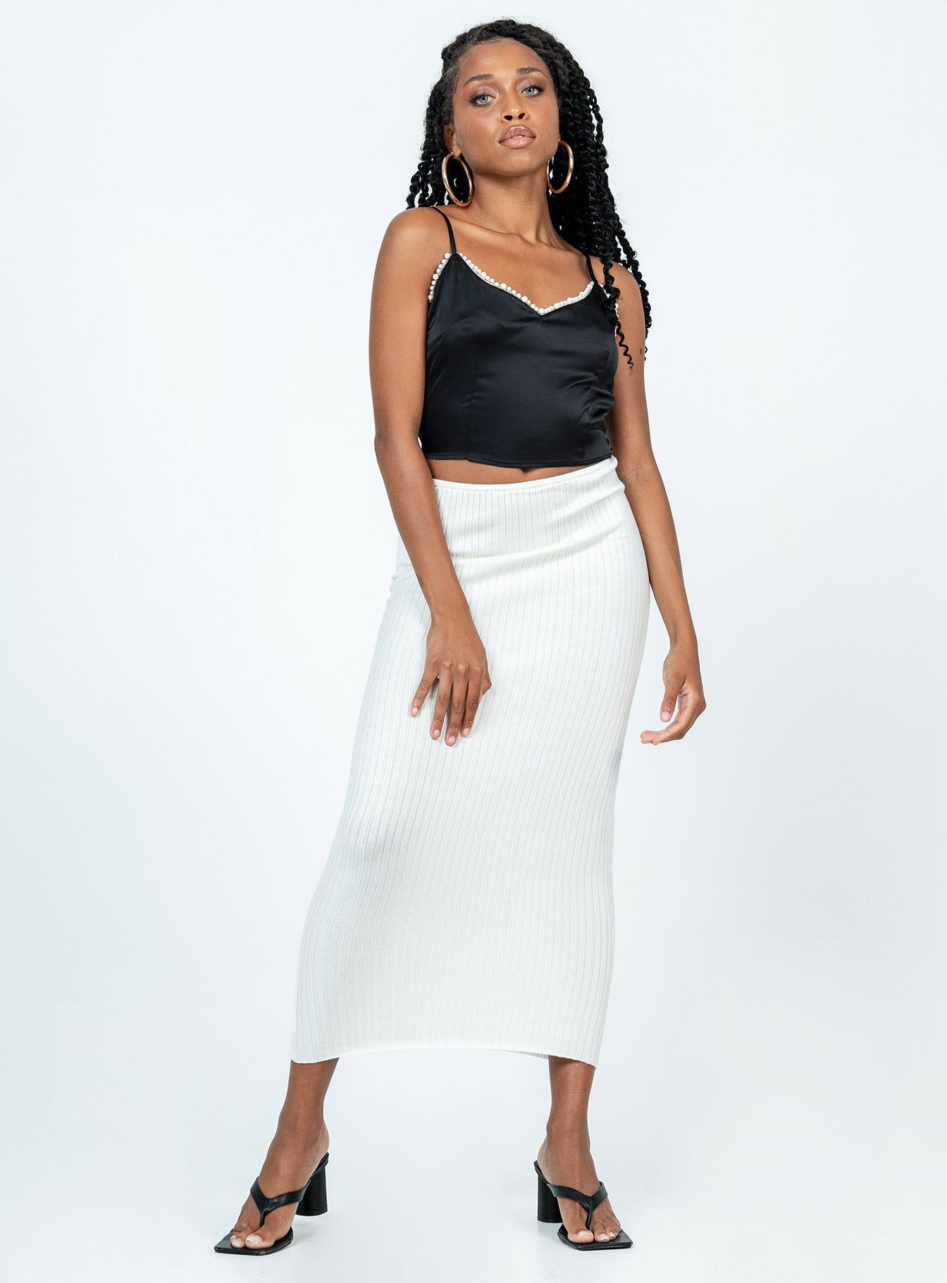 The Samma Midi Skirt White sold by Princess Polly