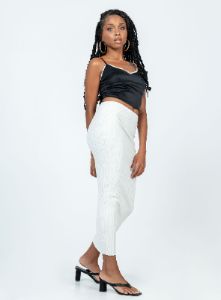 The Samma Midi Skirt White sold by Princess Polly