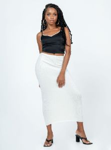 The Samma Midi Skirt White sold by Princess Polly