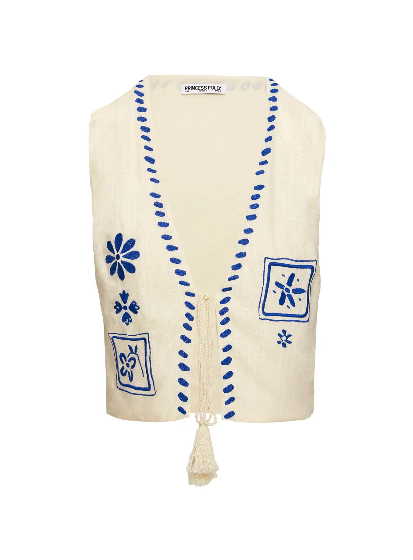 Grazia Vest Top Cream / Blue sold by Princess Polly product image thumbnail 5