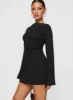 Malcalm Long Sleeve Mini Dress Black sold by Princess Polly