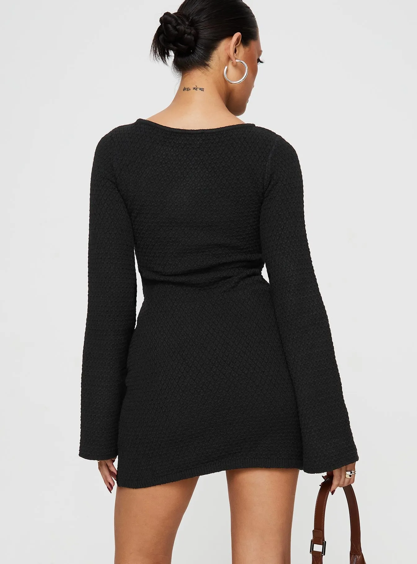 Malcalm Long Sleeve Mini Dress Black sold by Princess Polly product image thumbnail 4