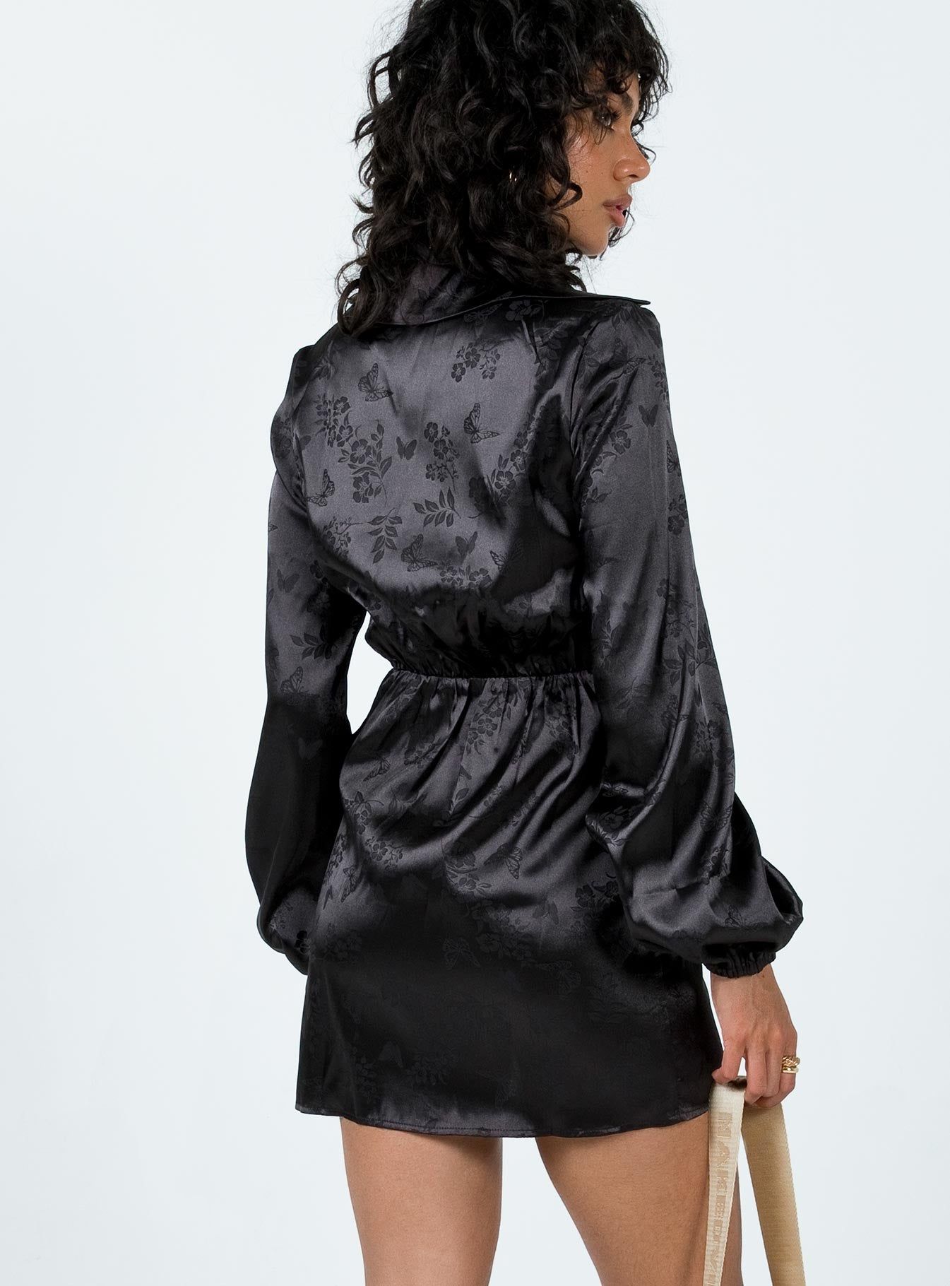 Allira Wrap Mini Dress Black sold by Princess Polly product image thumbnail 4