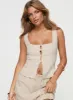 Zenda Linen Blend Top Beige sold by Princess Polly