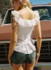Francia Frill Top White sold by Princess Polly