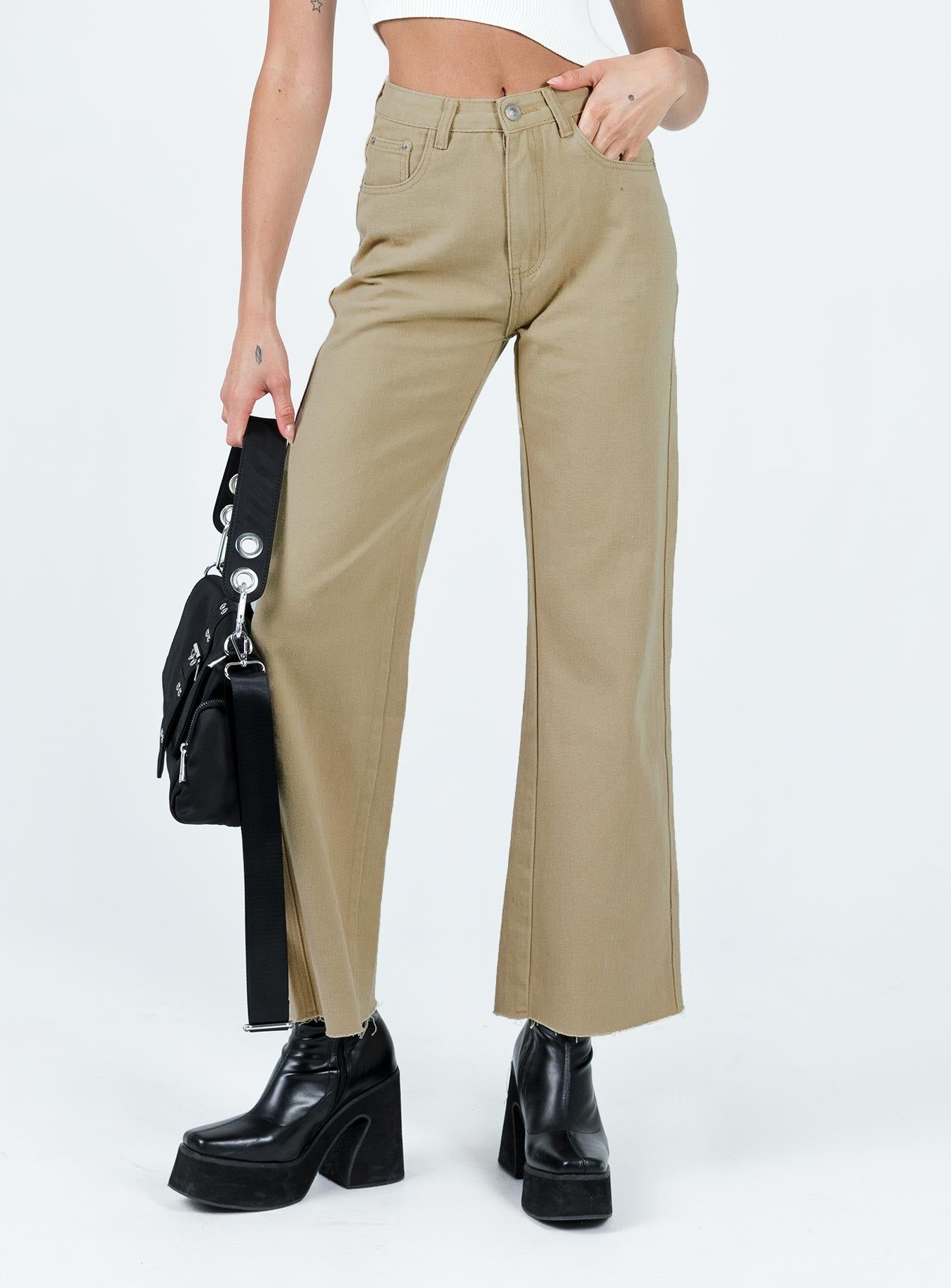 Arlington Straight Leg Denim Jeans Stone sold by Princess Polly