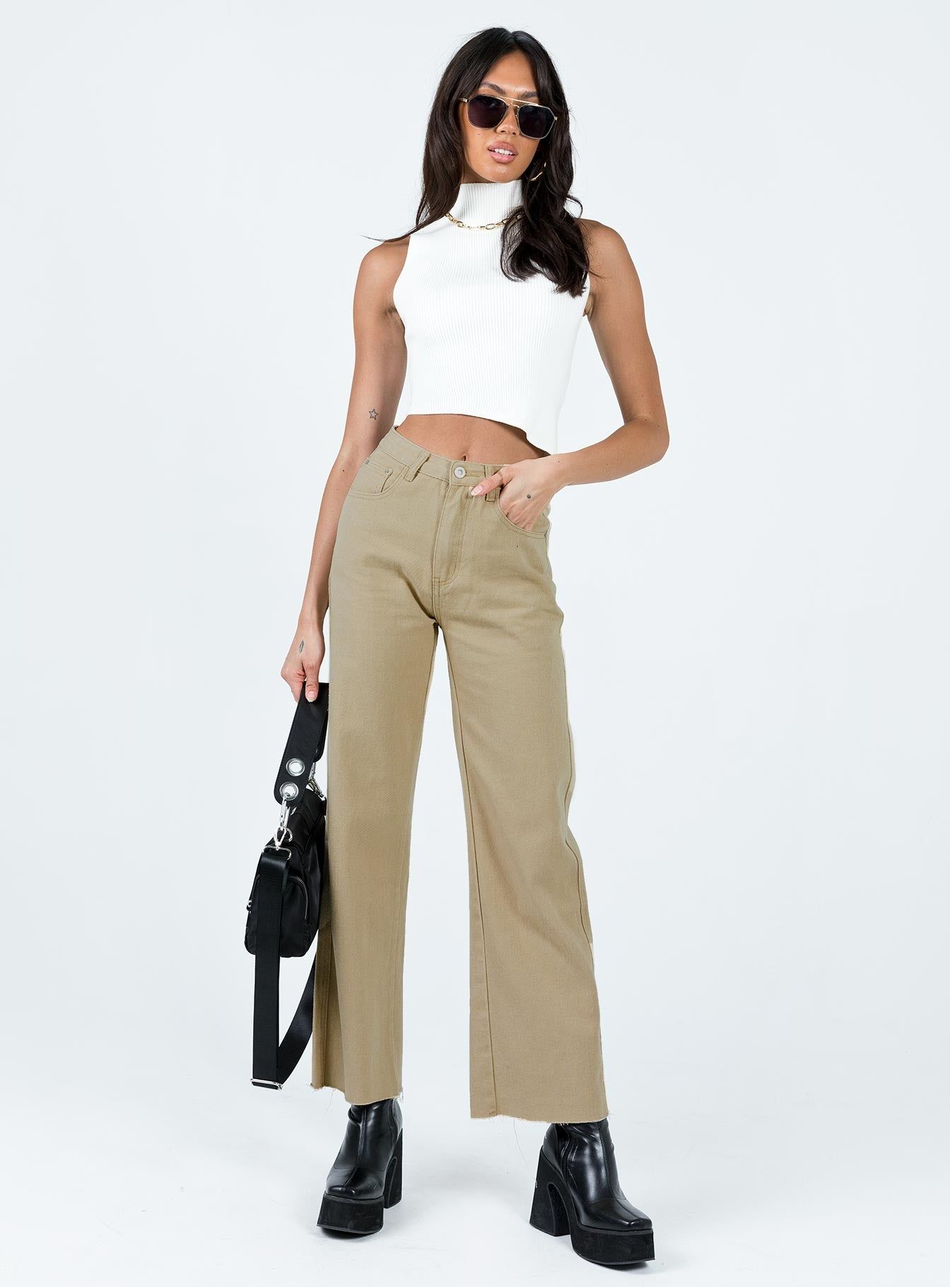 Arlington Straight Leg Denim Jeans Stone sold by Princess Polly product image thumbnail 2