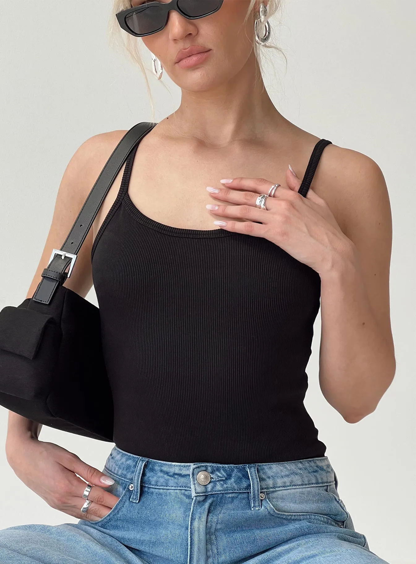Prida Scoop Neck Bodysuit Black sold by Princess Polly