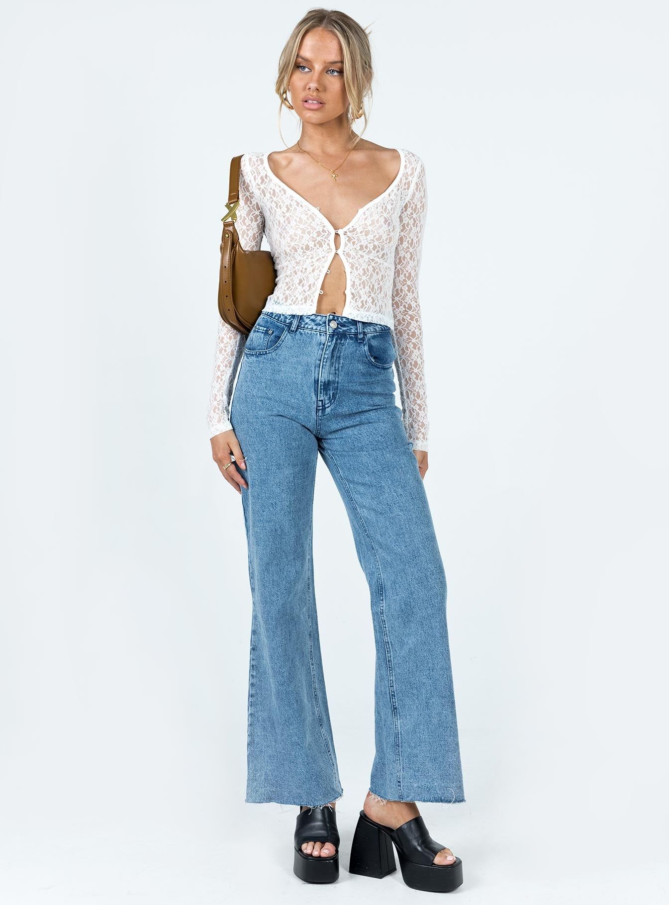 Kenar Long Sleeve Top White sold by Princess Polly product image thumbnail 2